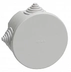 IEK Коробка КМ41237 распаячная для о/п d75х40мм IP44 (RAL7035, 4 гермоввода)