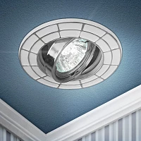 ЭРА Светильник ST7A CH/WH штампованный поворотный MR16,12V/220V, 50W белый/хром