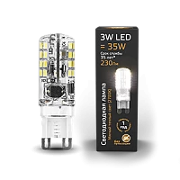 Gauss Лампа G9 AC150-265V 3W 230lm 2700K силикон LED