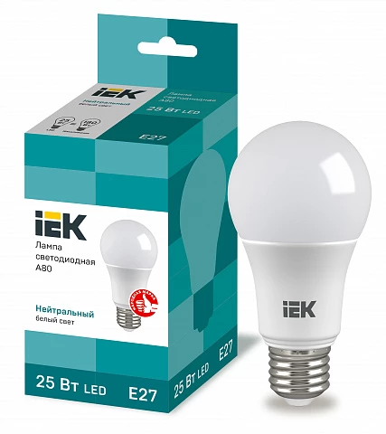 IEK Лампа LED A80 шар 25Вт 230В 4000К E27