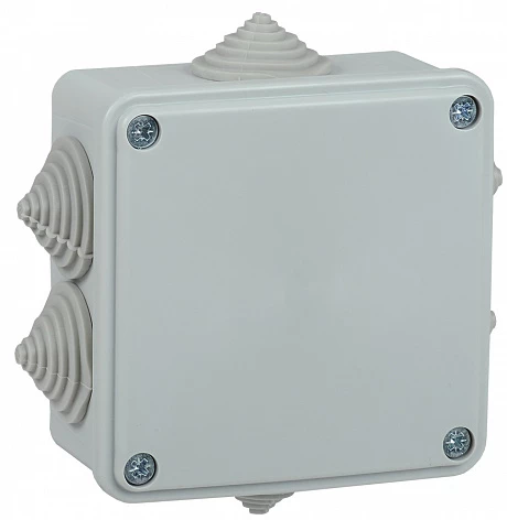 IEK Коробка расп. КМ для о/п 100х100х45мм IP44 6 вводов (7035)