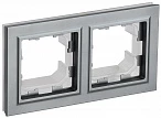 IEK BRITE Рамка 2-местная IP44 РУ-2-БрС-44 сталь