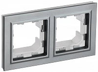 IEK BRITE Рамка 2-местная IP44 РУ-2-БрС-44 сталь