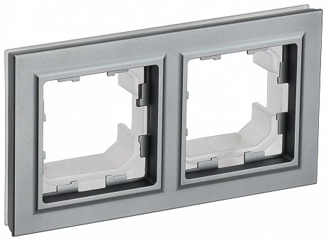 IEK BRITE Рамка 2-местная IP44 РУ-2-БрС-44 сталь