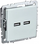 IEK BRITE Роз. USB A+A 3,1А РЮ10-1-БрЖ жемч.