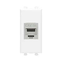 DKC Компьютерная розетка RJ-45 без шторки модульная, кат.5е экранированная, "Avanti", "Белое облако", 1 модуль