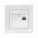 EKF PROxima Валенсия розетка компьютерная RJ-45 1-местная белая