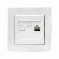 EKF PROxima Валенсия розетка компьютерная RJ-45 1-местная белая
