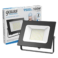 Gauss Прожектор Elementary 100W 9500lm 6500К 175-265V IP65 черный LED