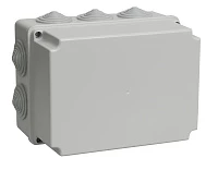 IEK Коробка КМ41245 распаячная для о/п 190х140х120 мм IP44 (RAL7035, 10 гермовводов)