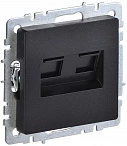 IEK BRITE Розетка двойная RJ11+RJ45 кат.5E РК/Т12-БрЧ черный