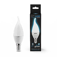 Gauss Лампа Свеча на ветру 6.5W 550lm 6500K E14 LED 1/10/50