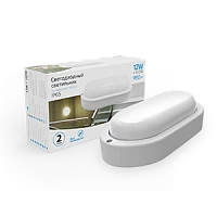 Gauss Светильник ЖКХ UNIVERSAL овал 12W 980lm 6500K 160-260V IP65 198*96*53 белый LED