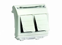 DKC Ком.роз. двойная RJ45 кат.6 экран., 8P8C, Brava, слон.кость, 2мод