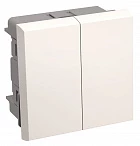 IEK PRIMER Выключатель двухклавишный на 2 модуля. ВК1-22-00-П