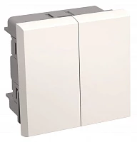 IEK PRIMER Выключатель двухклавишный на 2 модуля. ВК1-22-00-П