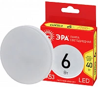 ЭРА Лампочка светодиодная RED LINE LED GX-6W-827-GX53 R 8 Вт таблетка теплый белый свет