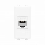 DKC Компьютерная розетка RJ-45 без шторки модульная , кат.6А, "Avanti", "Белое облако", 1 модуль