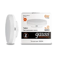 Gauss Лампа Elementary GX53 6W 440lm 3000K LED