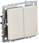 IEK BRITE Выключатель 2-клавишный 10А ВС10-2-0-БрКр бежевый