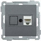 IEK РK10-1-Б Розетка компьютерная RJ45 Cat5e BOLERO антрацит