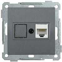 IEK РK10-1-Б Розетка компьютерная RJ45 Cat5e BOLERO антрацит