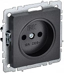 IEK BRITE Розетка 1-местная без заземления без защитных шторок 10А РС10-1-0-БрЧ черный