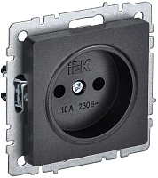 IEK BRITE Розетка 1-местная без заземления без защитных шторок 10А РС10-1-0-БрЧ черный