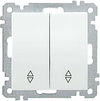 IEK ВС10-2-2-Б Выключатель двуклавишный проходной 10А BOLERO белый