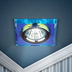 ЭРА DK8 CH/PR Хром/перламутр Светильник декор стекло квадрат MR16,12V/220V, 50W