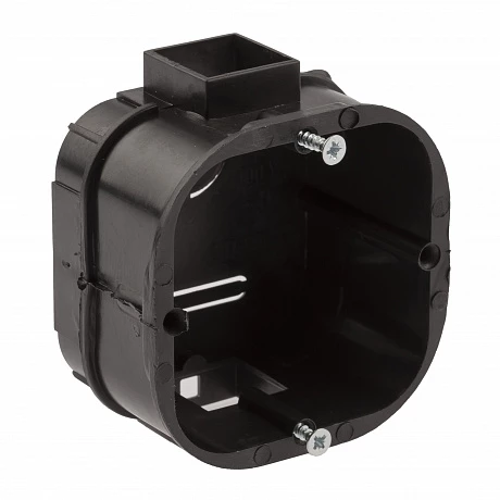 ЭРА Коробка установочная KUTS-60-60-43-s-black усиленная для твердых стен саморезы стыковочные узлы черная IP20