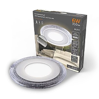 Gauss Светильник Bubbles круг 3+3W, 350lm 3000K 180-265V IP20 монтаж Ø80 103*31мм 3 режима LED