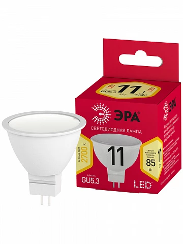 ЭРА Лампочка светодиодная RED LINE LED MR16-11W-827-GU5.3 R GU5.3 11 Вт софит теплый белый свет