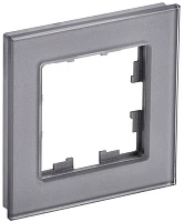 IEK BRITE Рамка 1-мест. РУ-1-2-БрСе стекло сер.