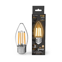 Gauss Лампа Filament Свеча 11W 810lm 2700К Е27 LED 1/10/50