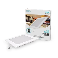 Gauss Светильник Slim квадрат 15W 1100lm 4000K 180-265V IP20 монтаж Ø155*155 170*170*22 LED