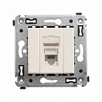 DKC Компьютерная розетка RJ-45 в стену, кат.6 одинарная,"Avanti", "Ванильная дымка"