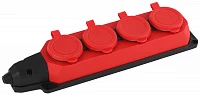 ЭРА K-4e-RED-IP44 Колодка каучуковая с/з 4гн 16A IP44 красная