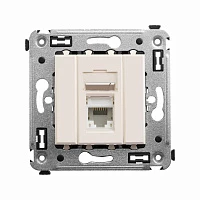 DKC Компьютерная розетка RJ-45 в стену, кат.6 одинарная,"Avanti", "Ванильная дымка"