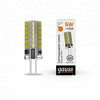 Gauss Лампа Elementary G4 AC180-240V 5W 400lm 3000K силикон LED 1/20/200