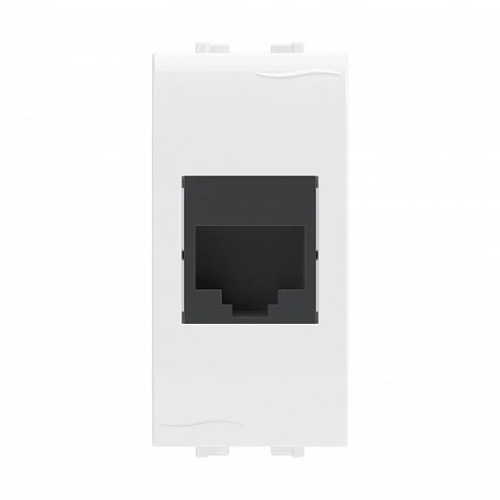 DKC Компьютерная розетка RJ-45, кат.5E (разъем AMP), белая, 1мод.
