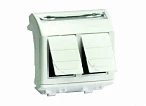 DKC Компьютерная розетка RJ-45, кат.5Е (2 разъема АМР), слон.кость, 2мод.