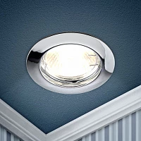 ЭРА KL1 CH /1 Светильник литой простой MR16,12V, 50W хром (100/2100)