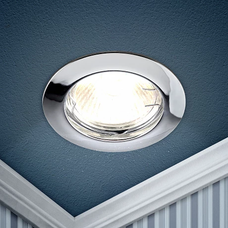 ЭРА KL1 CH /1 Светильник литой простой MR16,12V, 50W хром (100/2100)