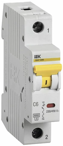 IEK KARAT Выключатель автоматический ВА47-60M 1Р 6А 6кА С