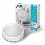 Gauss Светильник ЖКХ ECO 2.0 круг 12W 990lm 4000K 160-260V IP54 D175*76мм белый