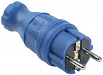 IEK OMEGA ВБп3-1-0м Вилка прямая IP44 синяя