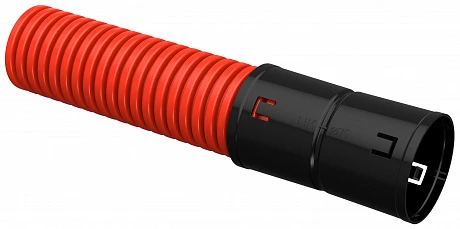 IEK ELASTA Труба гофрированная двустенная ПНД d=75мм красная (100м)