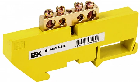 IEK Шина PE земля на DIN-изол ШНИ-6х9-4-Д-Ж