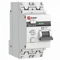 EKF PROxima АД-32 Диф. Автомат (B) 1P+N 16А/30мА тип АС 4,5кА , электронный